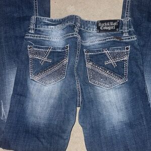 Rock & Roll Cowgirl Women's Dark Blue Boot Cut Jeans